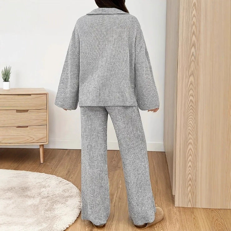 Half Zip Knit Lounge Set