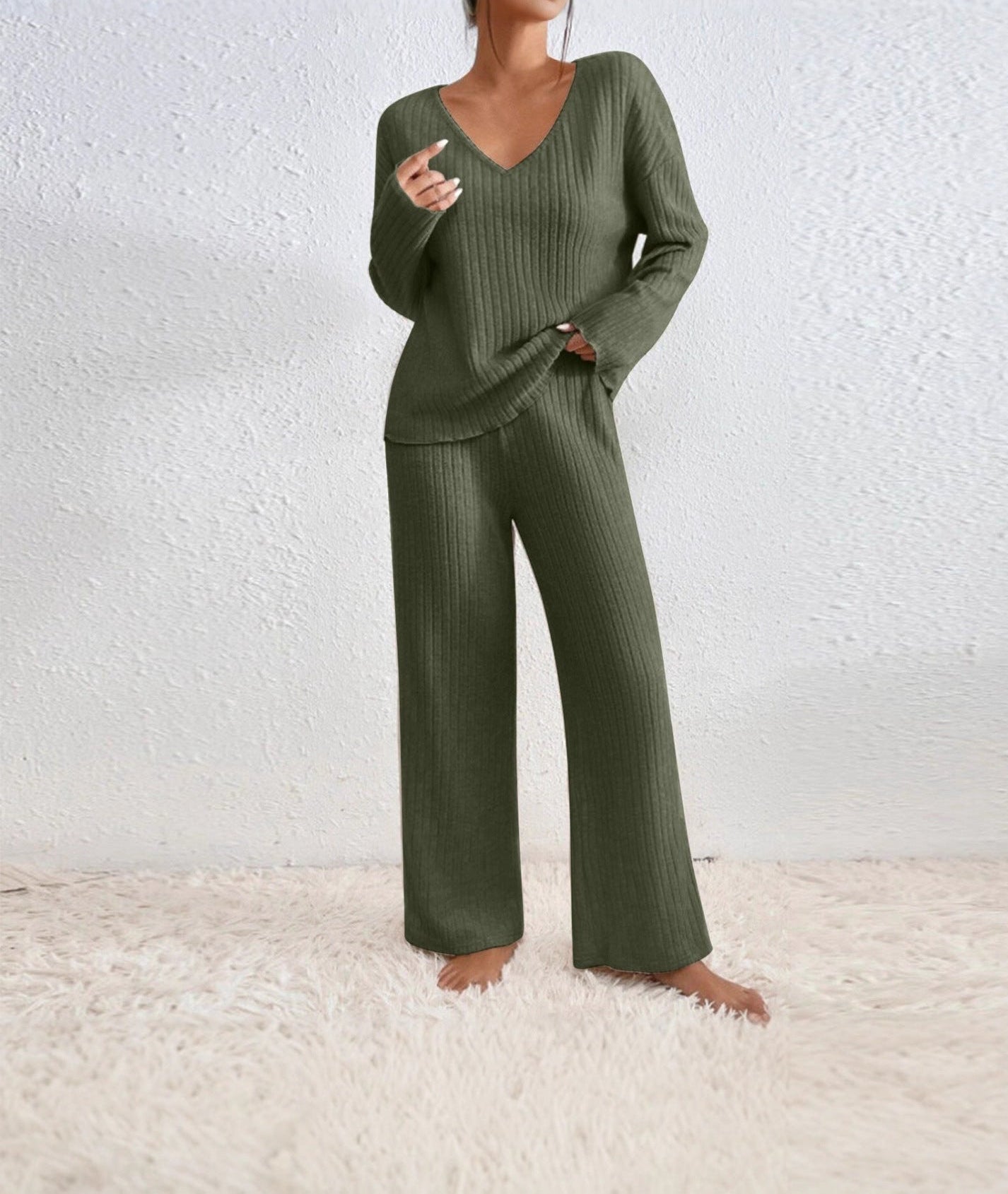 Ribbed Knit Lounge Set