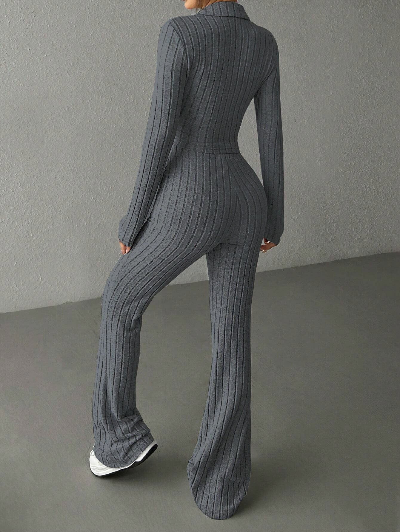 Ribbed Zip Lounge Set