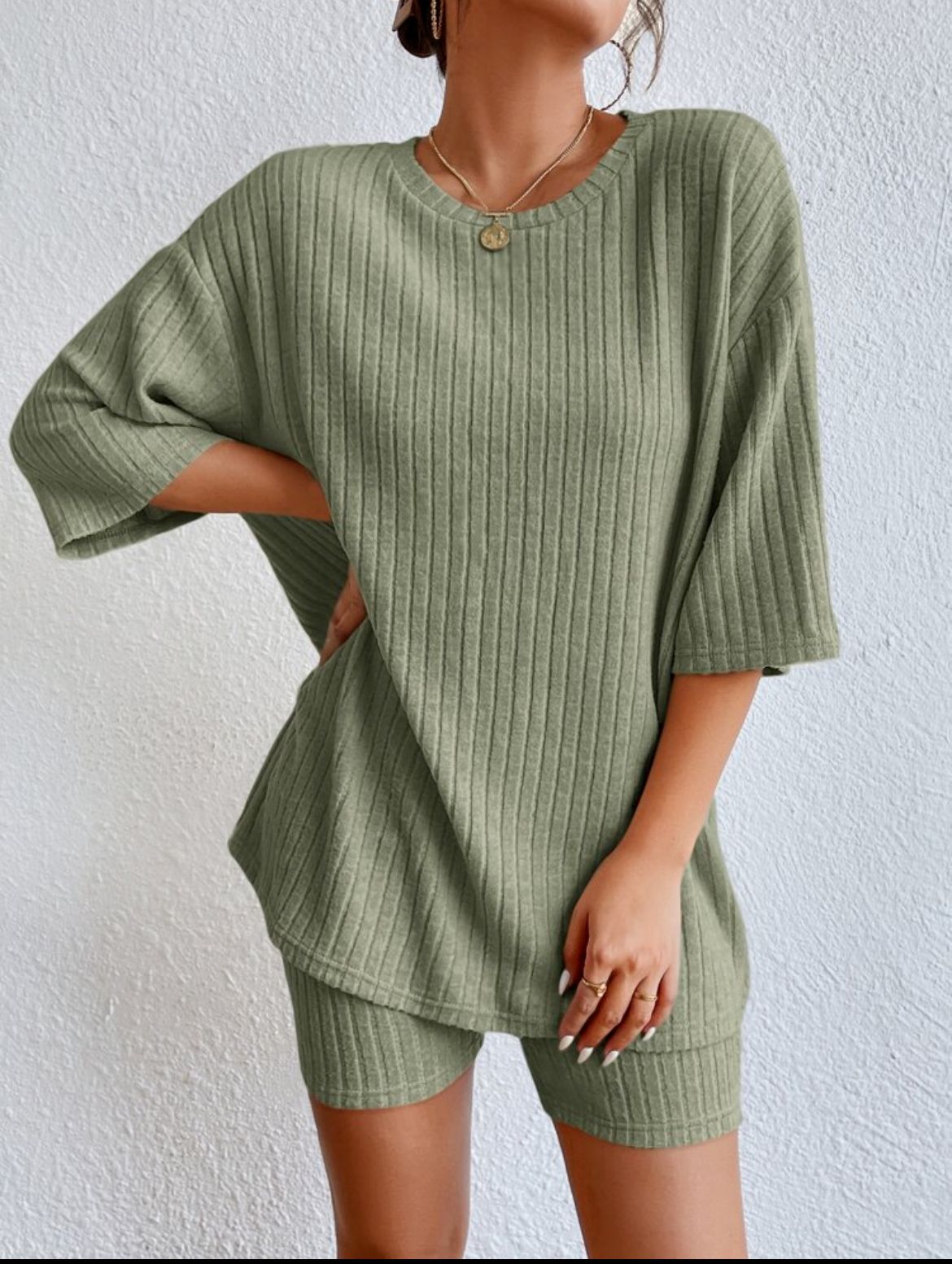 Ribbed Lounge Shorts Set