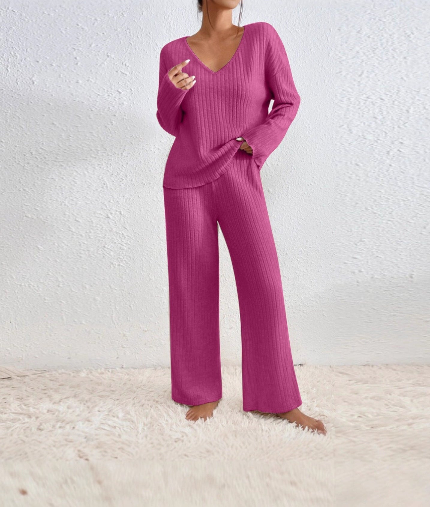 Ribbed Knit Lounge Set