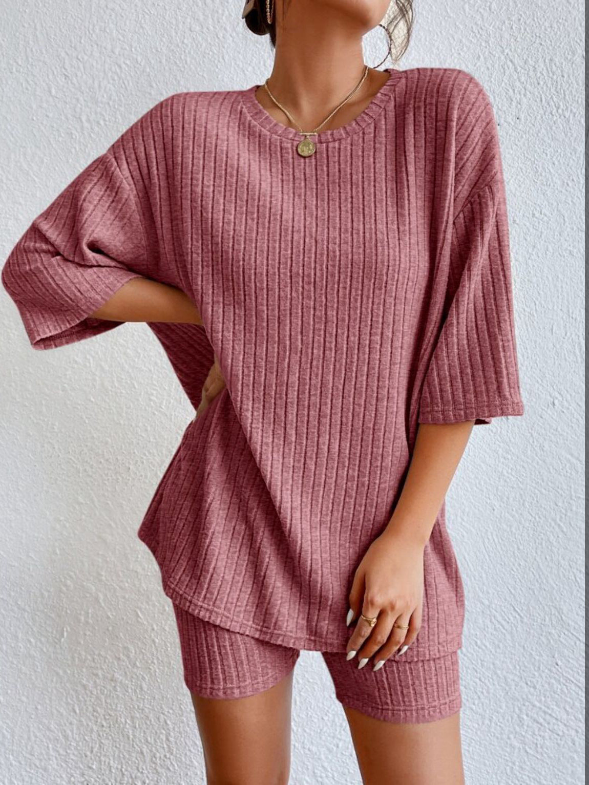 Ribbed Lounge Shorts Set