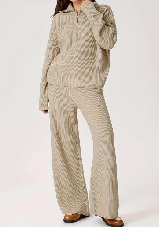 Half Zip Knit Lounge Set
