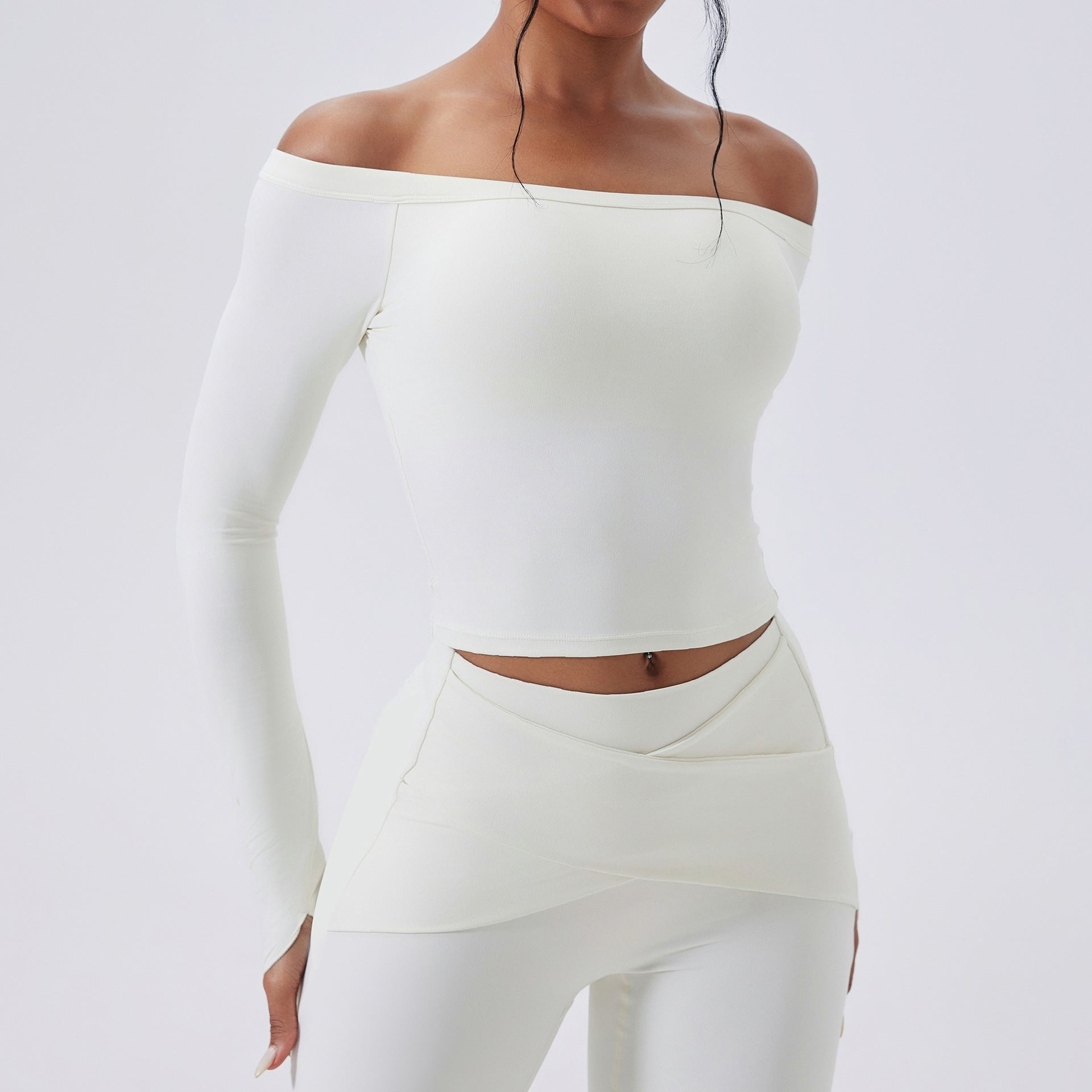 Off Shoulder Long Sleeve Set