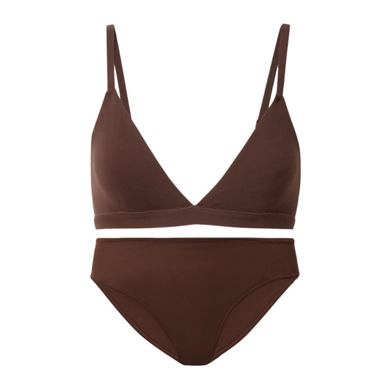 Seamless Soft Triangle Bra Set