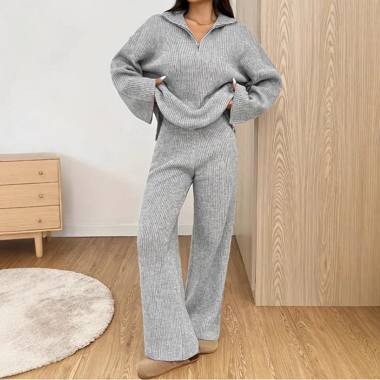 Half Zip Knit Lounge Set