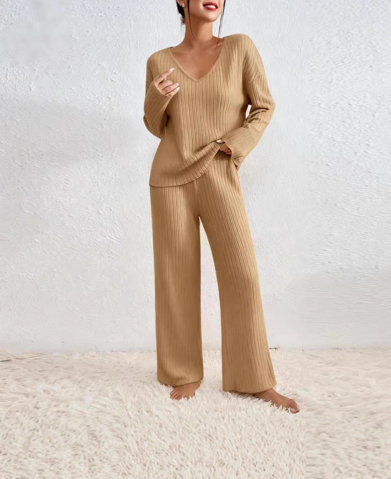 Ribbed Knit Lounge Set