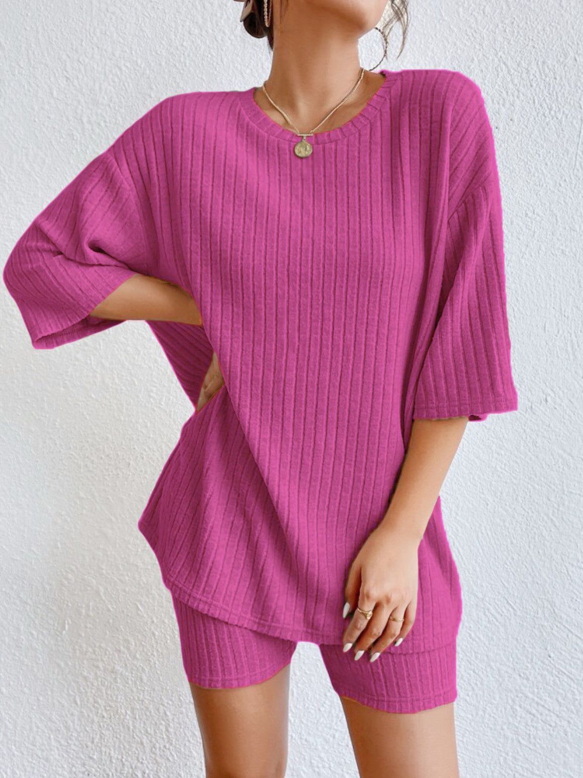 Ribbed Lounge Shorts Set