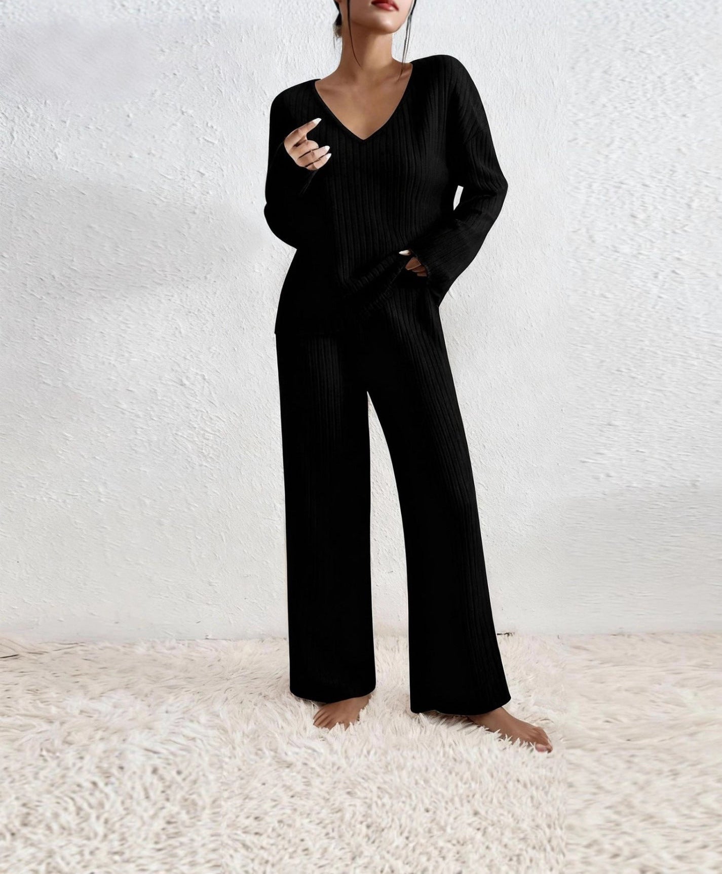 Ribbed Knit Lounge Set